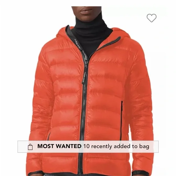 Canada Goose Men's Bright Orange Quilted Puffer Jacket with Hood - Picture 3 of 6